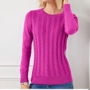Talbots Soft Cable Knit Crewneck Sweater